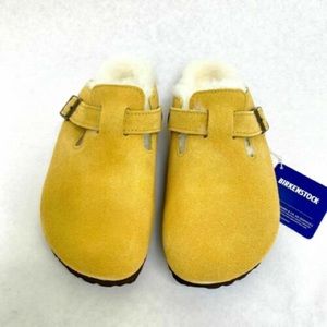 Birkenstock Boston Shearling Ochre-yellow Clogs size EU 38 / US 7